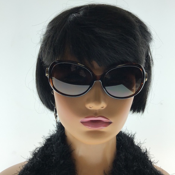 Oleg Cassini Big Round Tortoise Shell Frame Medium Arm Yellow Tint - Picture 7 of 7